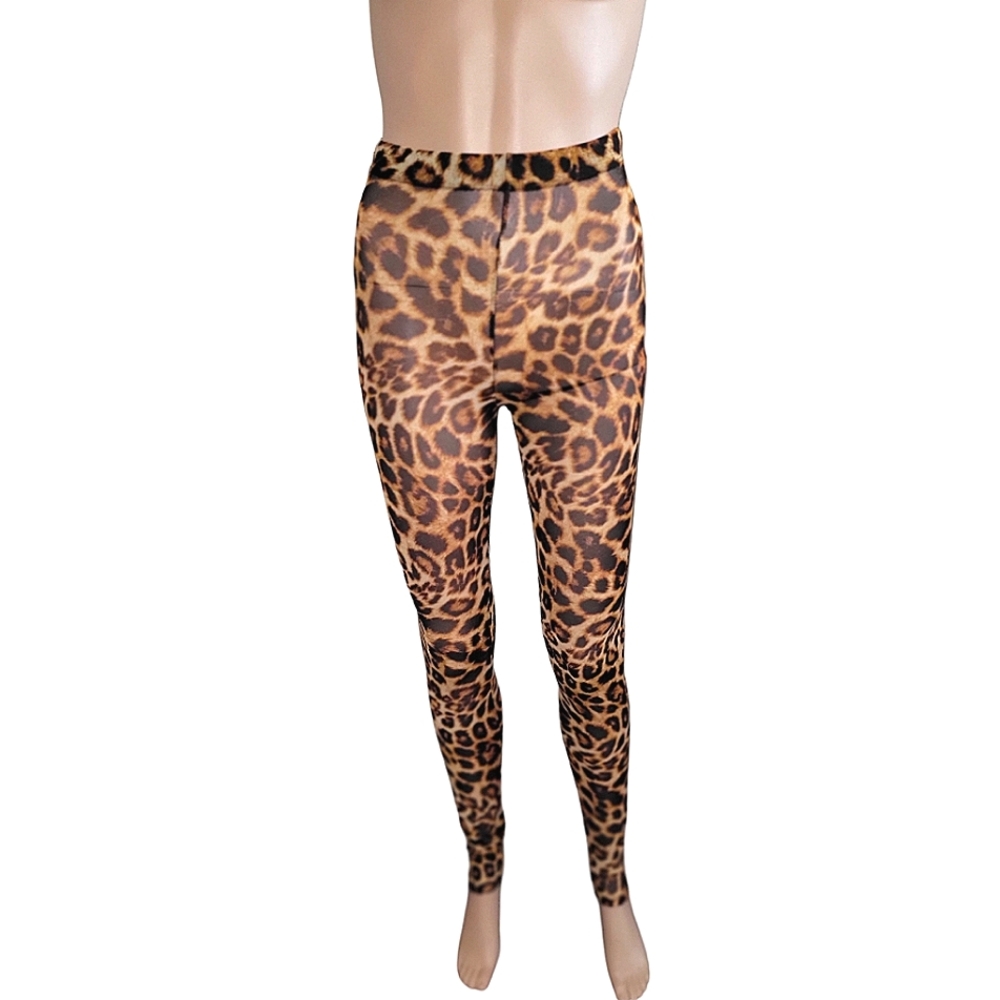 Animal print sheer leggings